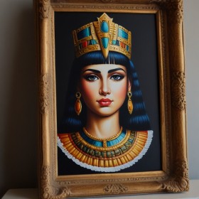 Elegante quadro su tela raffigurante Cleopatra: Storia, Arte e Bellezza.