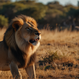 Quadro su Tela Leone nella Savana | Dea Commerce