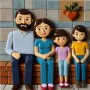 Tela Personalizzata: Famiglia Felice su Divano Cartoon | Acquista Ora